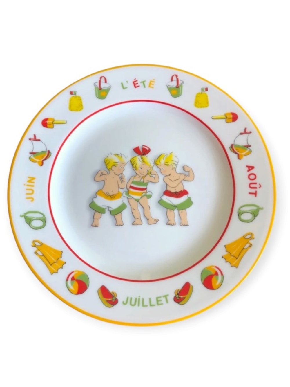 Guy Degrenne Vintage 'The Triplets' Porcelain Plate Summer L’Été Season